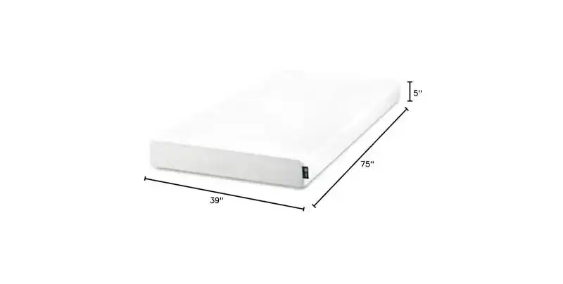 Zinus 5 Twin Green Tea Memory Foam Mattress, Fiberglass-Free, Medium Firm, Zoned Pressure Relief, Certified Safe, Mattress in a Box