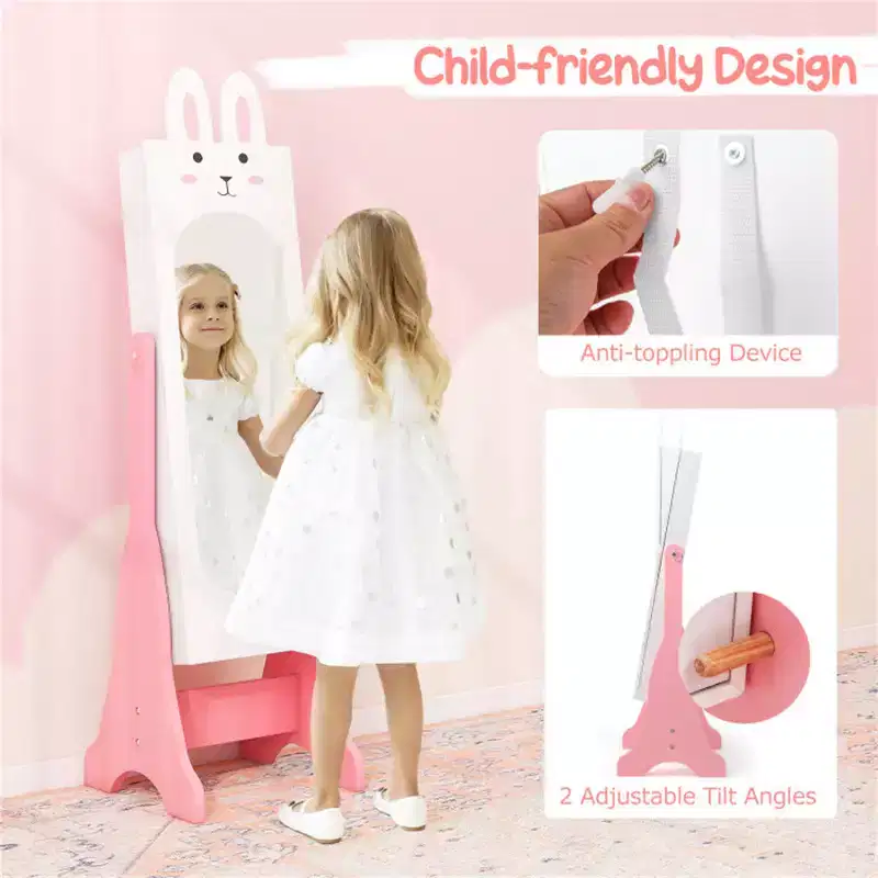 Kids White Vanity Set Princess Makeup Dressing Table And Chair Set With Jewelry Armoire