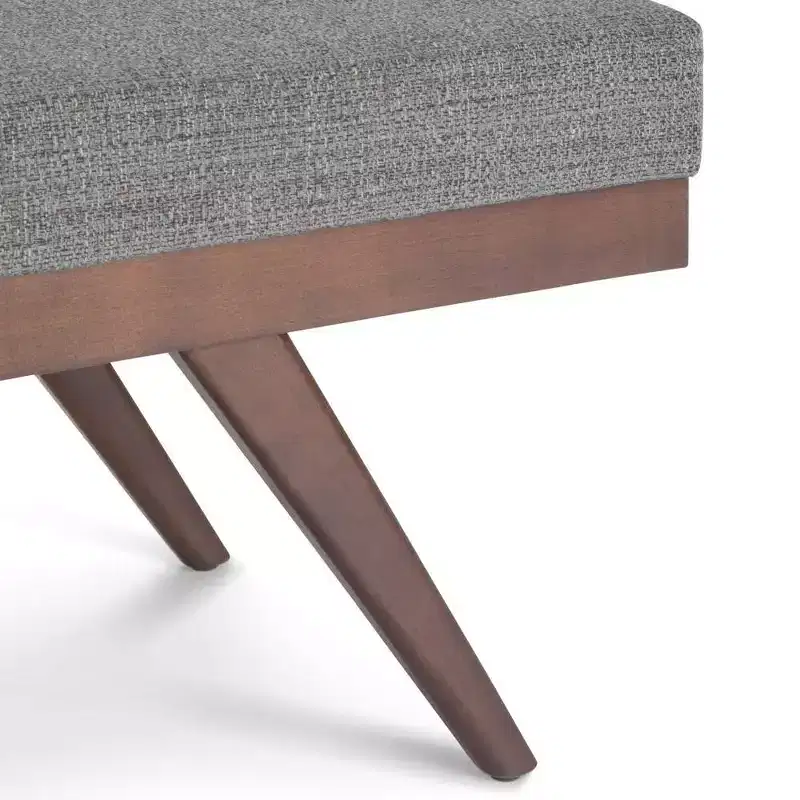 48 Nadine Mid Century Ottoman Bench Faux Air Leather - Wyndenhall