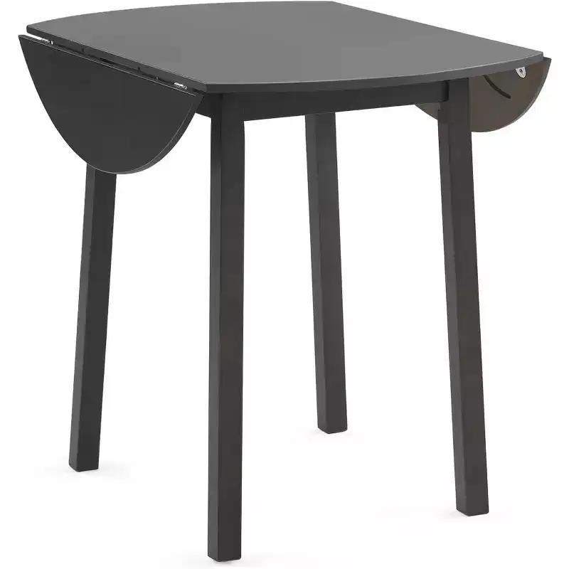 35 Solid Wood Folding Dining Table, Expandable Folding Round Table for Home, Brown