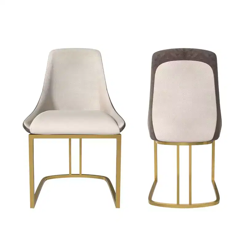 CLIHOME Set of 2 Modern High Back Dining Chair with Metal Legs
