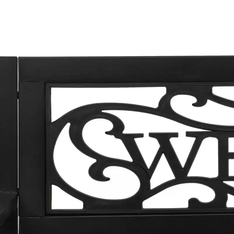 Garden Swing Bench Black Steel, Plastic Medium Hanging mount
