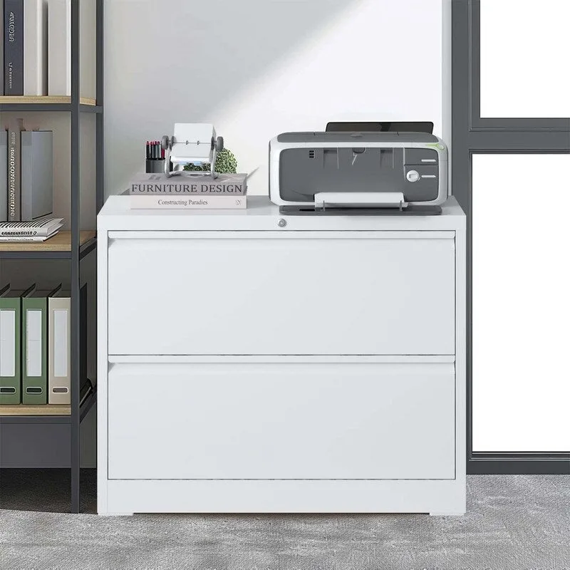 2 Drawer Metal Filing Cabinet with Lock, Legal/Letter/A4/F4 Size