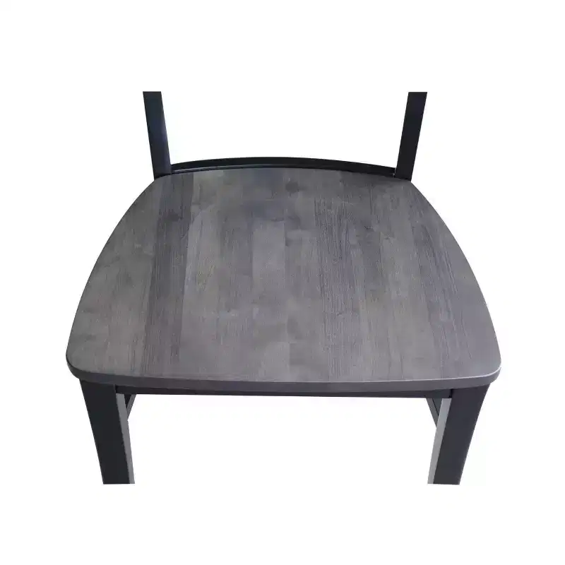 Set of 2 Cosmo Roma Ladderback Chairs Coal Black/Black - International Concepts
