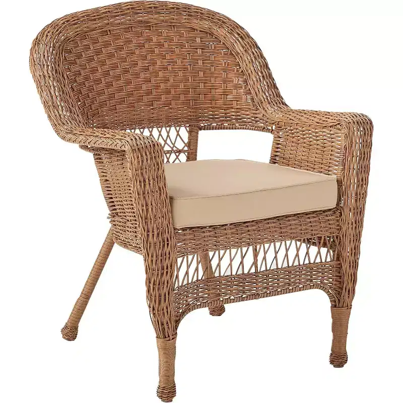 HomeStock Honey Coastal Craftsman Chair Set of 2 with Cushions
