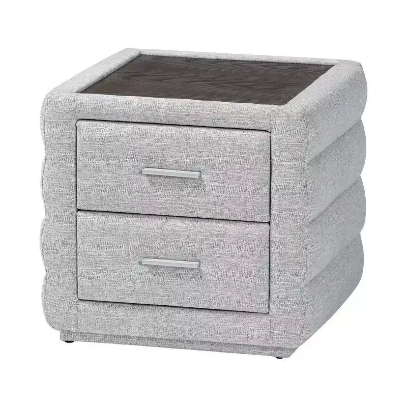 Baxton Studio Cadmus Modern Light Grey Channel-Tufted Fabric 4-Piece Bedroom Set