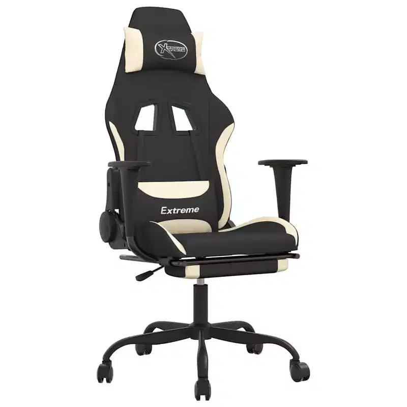 vidaXL Gaming Chair Black and Cream