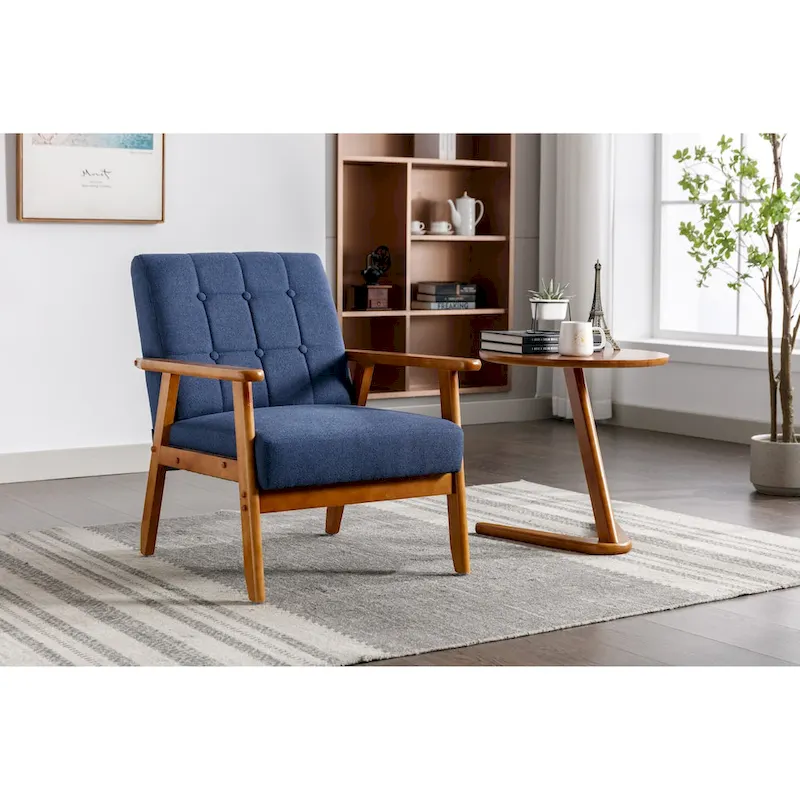 Upholstered Accent Arm Chair with Wood Frame