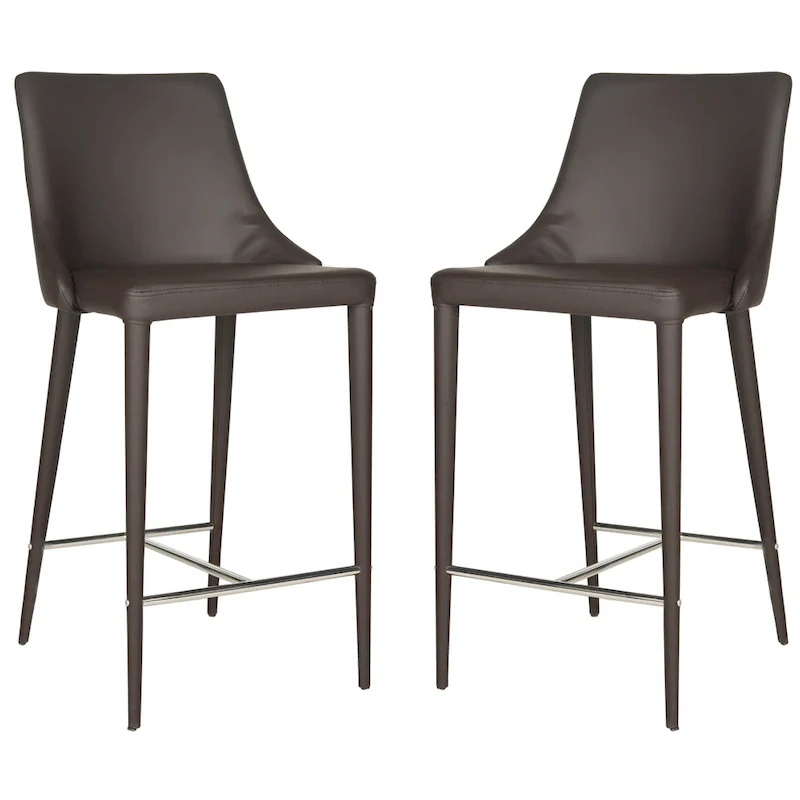 SAFAVIEH Soledad 26-inch White Counter Stool (Set of 2) - 22.9  x 18.9  x 37.4  - 23Wx19Dx37H
