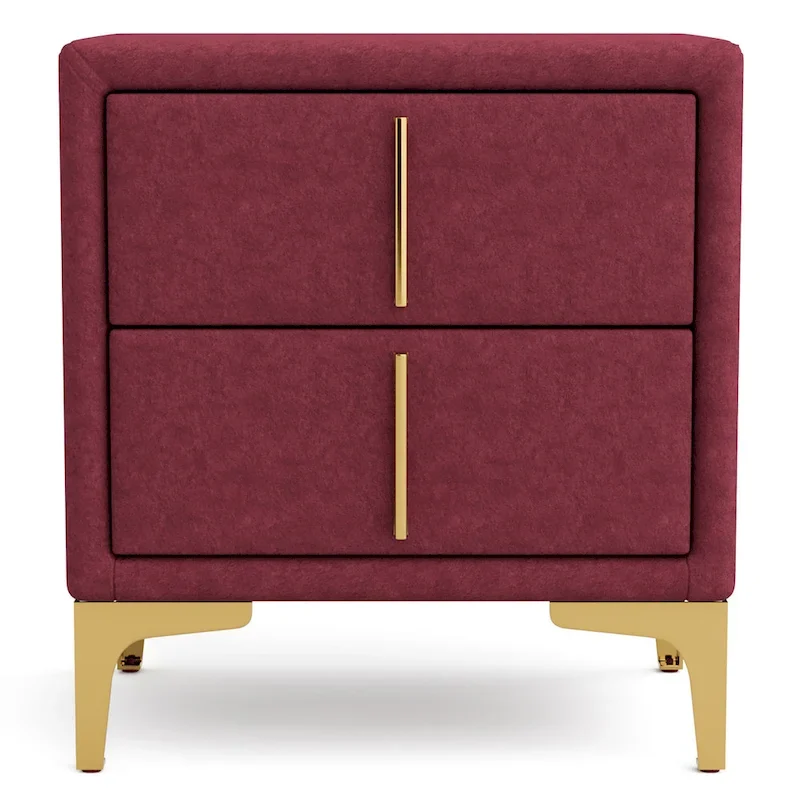 Glim Glam Fabric 2-Drawer Nightstand by Furniture of America