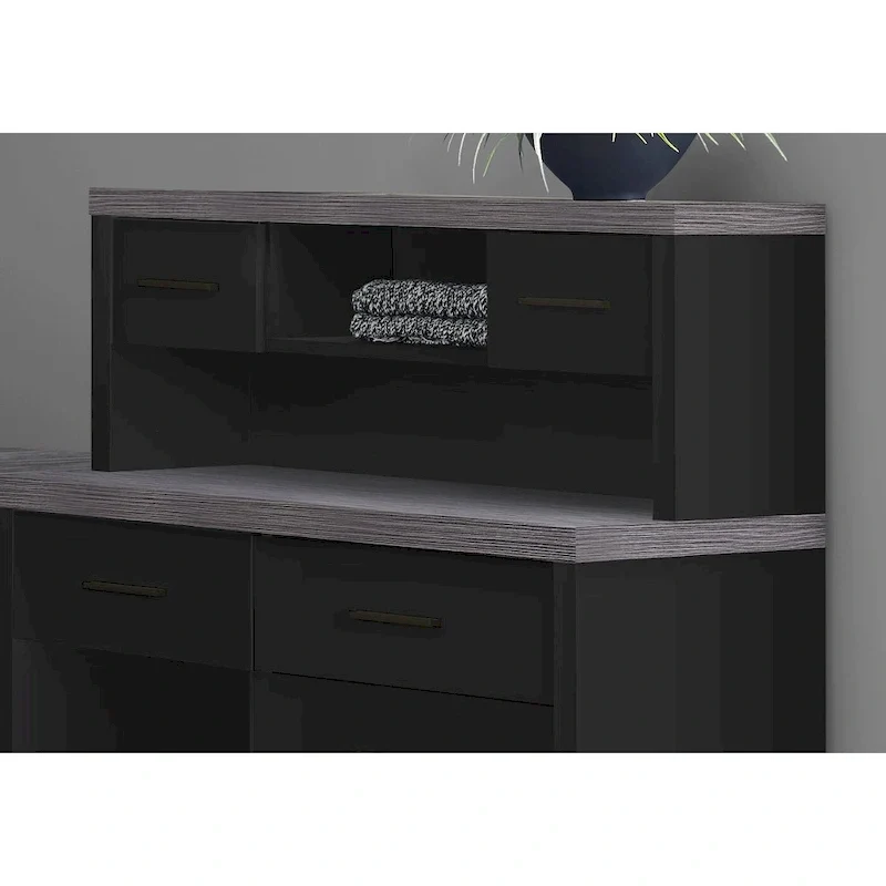 Grey L-Shape Computer Desk with 8 Drawers for 1 Person