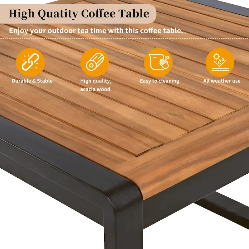 4-Pieces Patio L-shaped Conservation Sofa Set with Coffee Tables