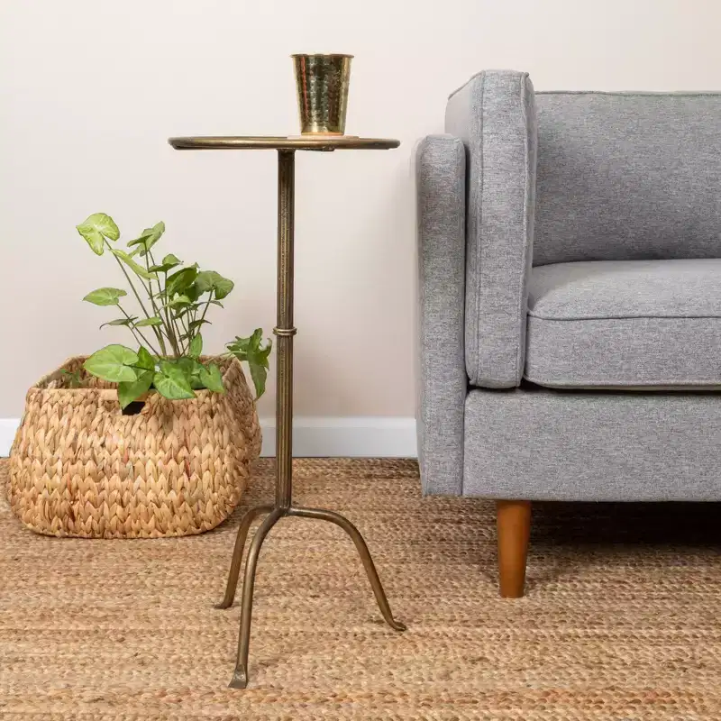 Storied Home Metal Martini Cocktail Accent Table