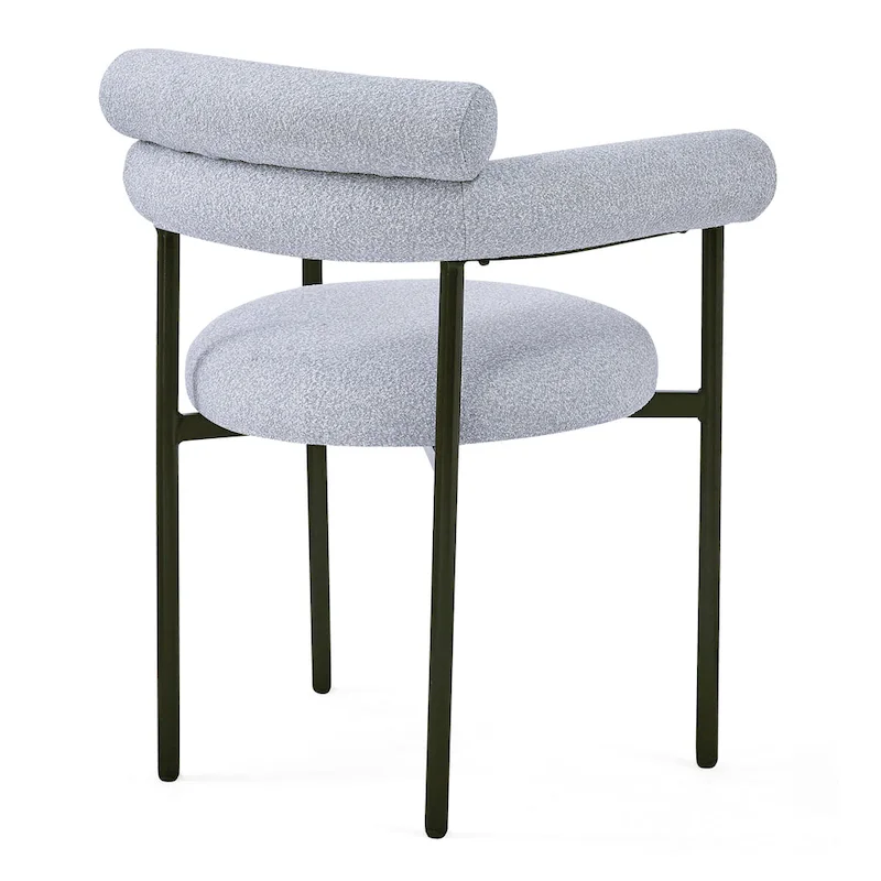 Naci Modern Fabric Arm Dining Chairs with Metal legs by Christopher Knight Home