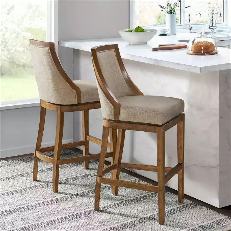 Set of 2 Ellie Bar Height Stools with Back - Alaterre Furniture