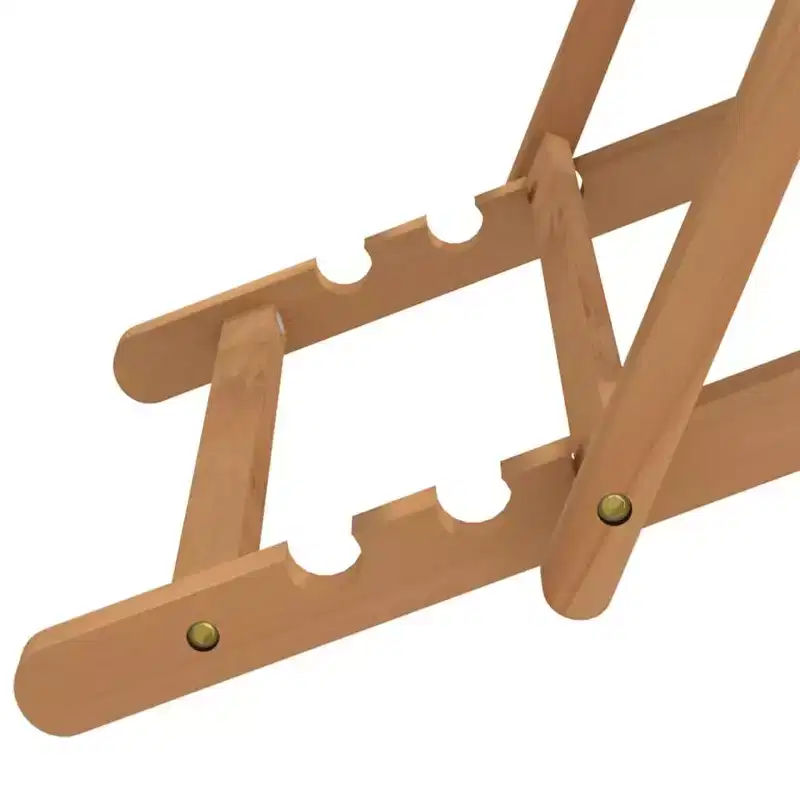 vidaXL Beach Chair Solid Teak wood, fabric Foldable Beach Chair