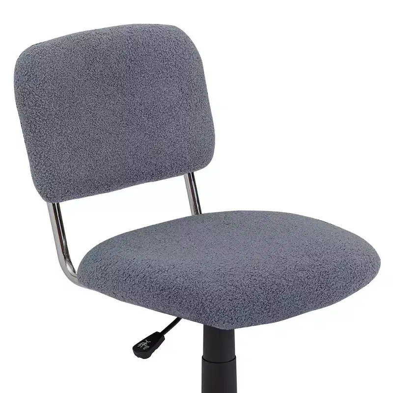 White Faux Fur Armless Swivel Chair for 1