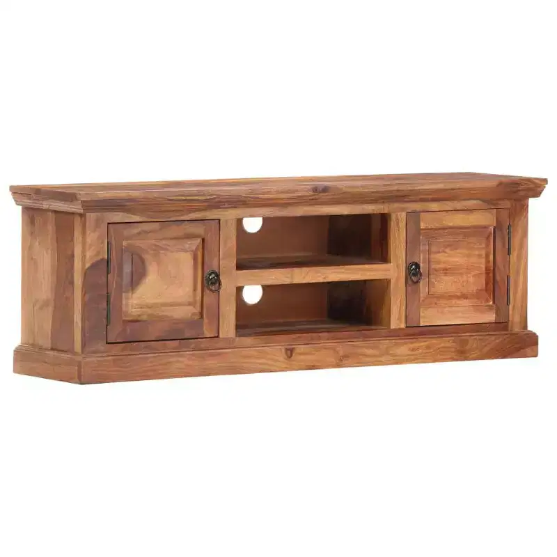 vidaXL TV Cabinet Light Brown Solid Sheesham Wood 47.2x11.8x15.7 in