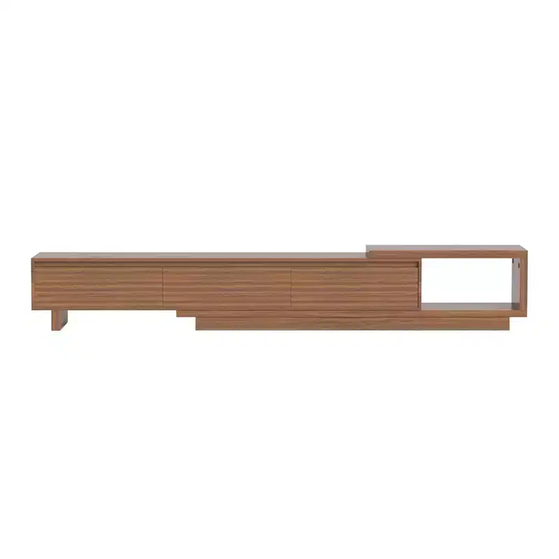 MDF Extendable TV Stand with 3 Drawers 15.86''H x 78.74-102.3''W x 15.74''D