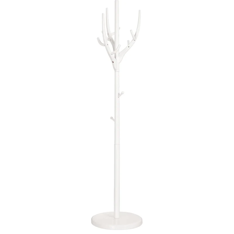 Adjustable Tree-branch Coat Rack Freestanding, Rubberwood Coat Tree - 16.54Dia. x 71.65H