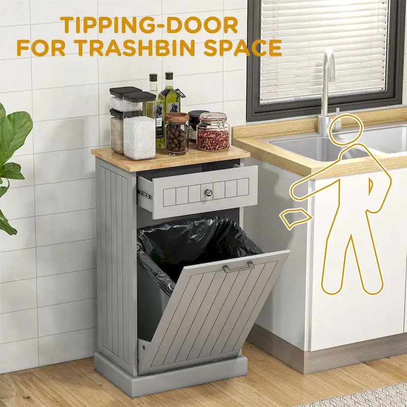Kitchen Tilt Out Trash Bin Cabinet
