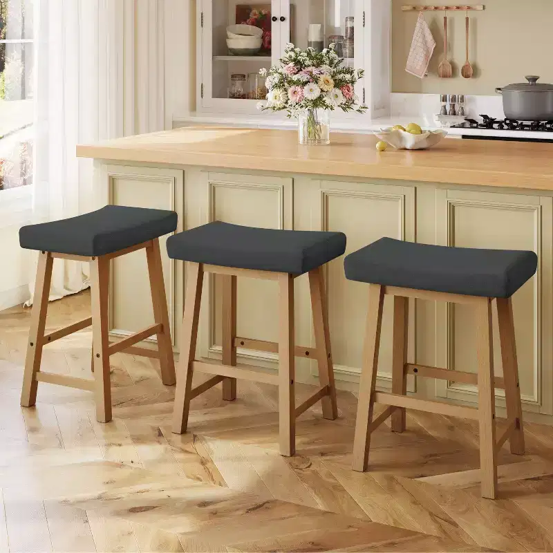 Counter Height Upholstered Bar Stools for Kitchen Dining