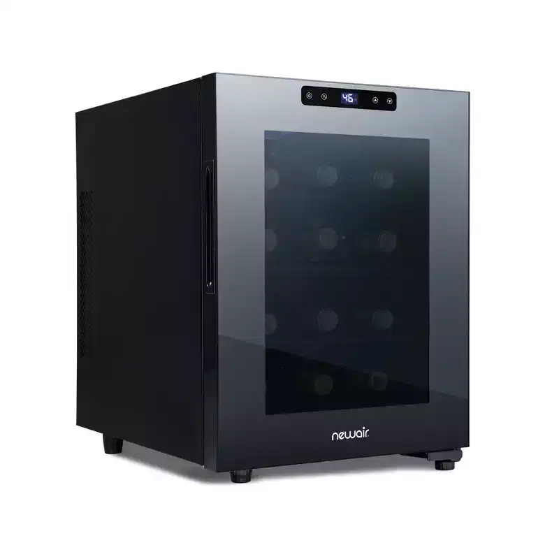 Newair 12-Bottle 9.9 Black Freestanding Wine Fridge