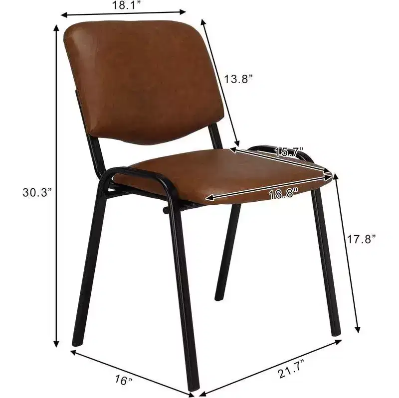 Karl Home 5-Pack PU Waiting Room & Conference Room Stackable Chairs