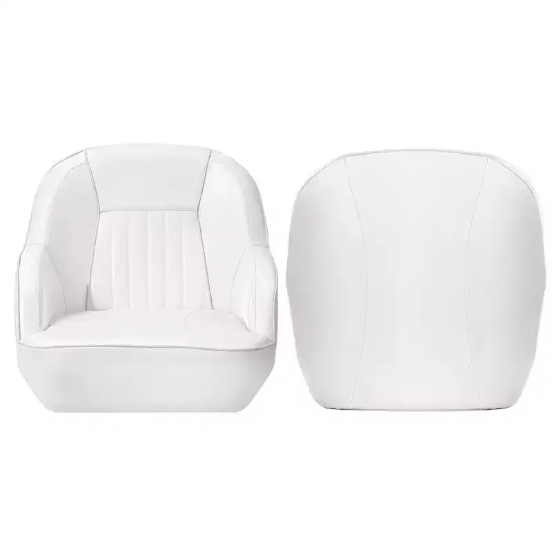 Pontoon Boat Captain Chair  Ergonomic Bucket Seat with Compression Foam Padding and Durable Molded Plastic Frame