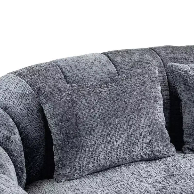 GDFStudio Anna Chenille Tufted 57.06 W Bean Bag Sofa with 2 Pillows