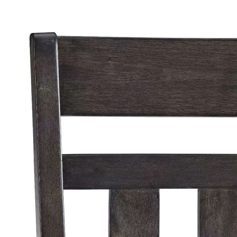 Crosley Hayden 4pc Slat Back Dining Chair Set Slate/Creme: Upholstered Linen Seat, Rubberwood Frame, 250lbs Capacity