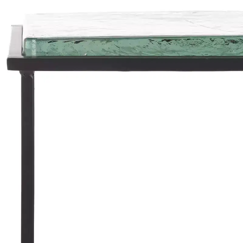 Ferguson Cast Glass Accent Table - SFV7911 - Black/Clear - Safavieh Couture