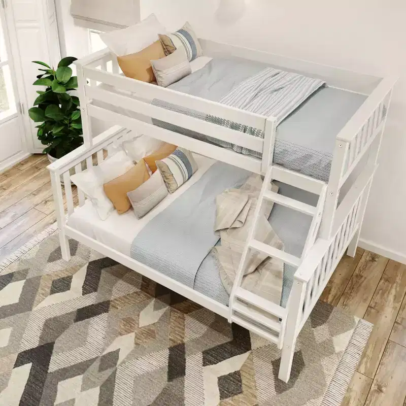 Solid Wood Twin over Full Bunk Bed, No Box Spring Needed, Low VOC, 400 lb Capacity