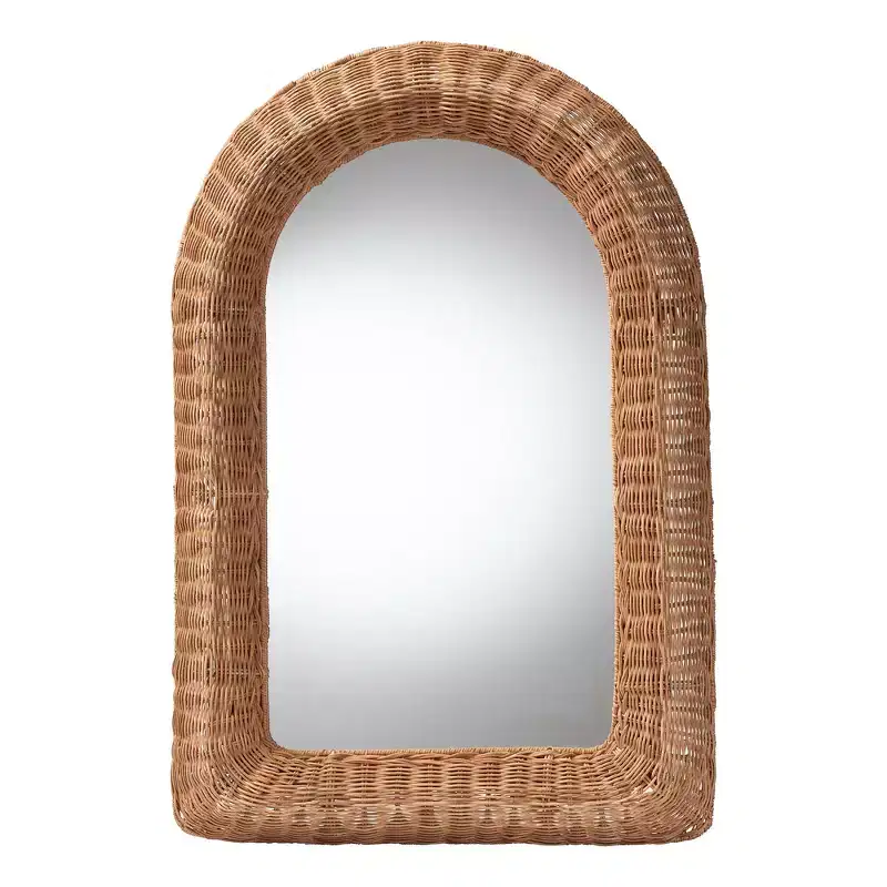 bali & pari Brisia Arched Rattan Wall Mirror