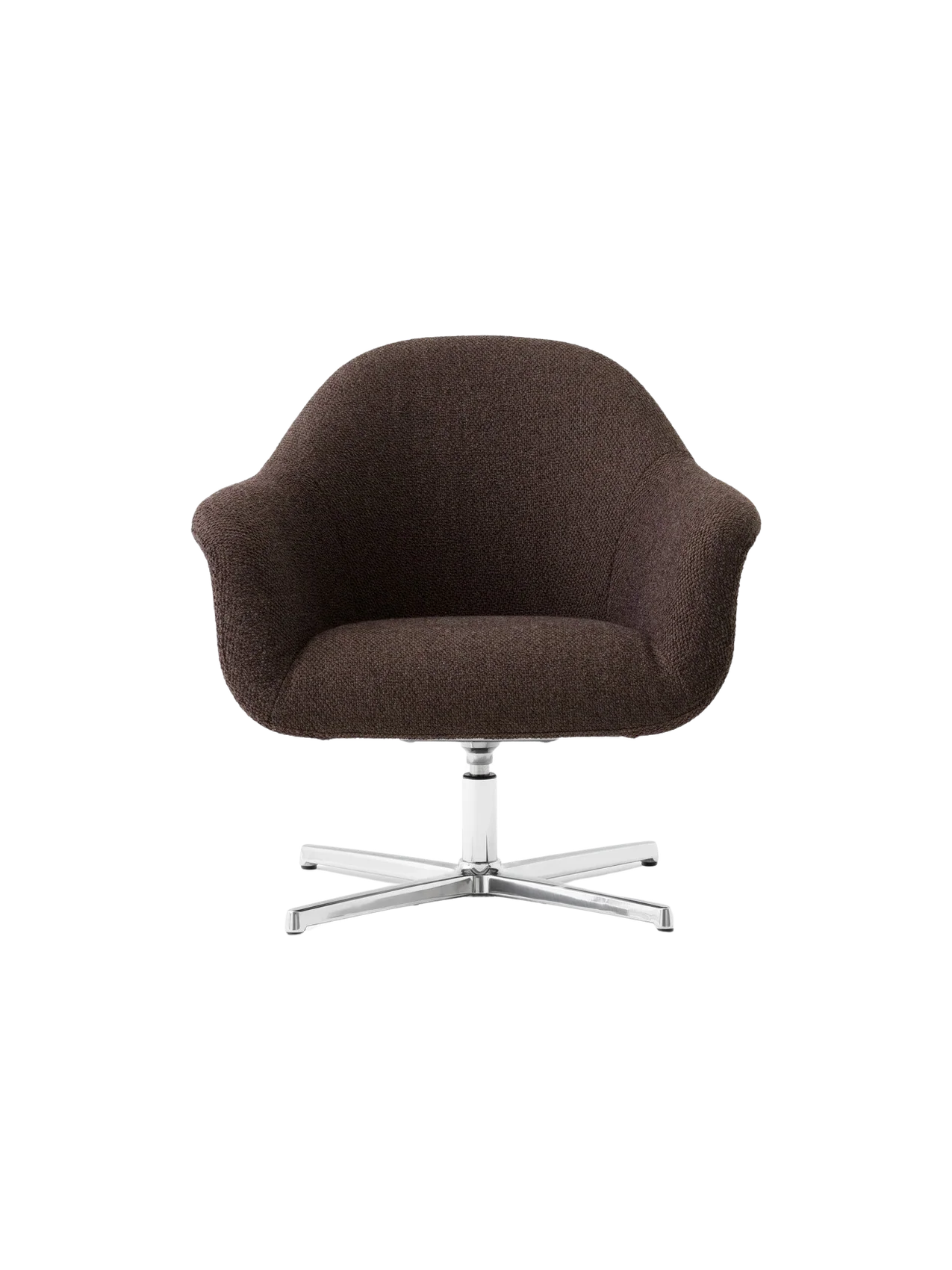 Contemporary Textile Upholstered Lounge Swivel Chair with Aluminium Star Base for Living Room
