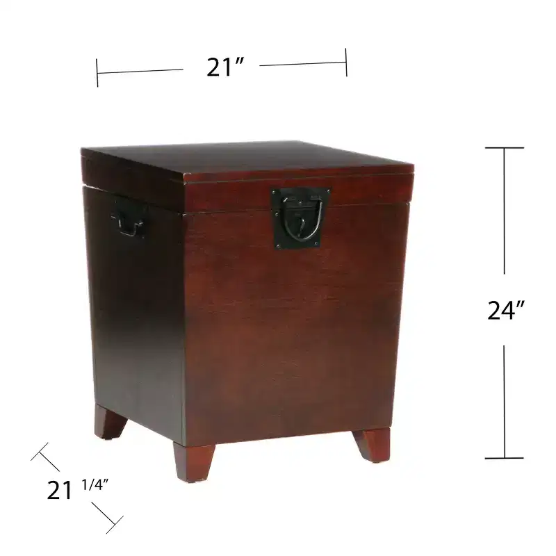 Pyramid Trunk End Table - Brown - SEI