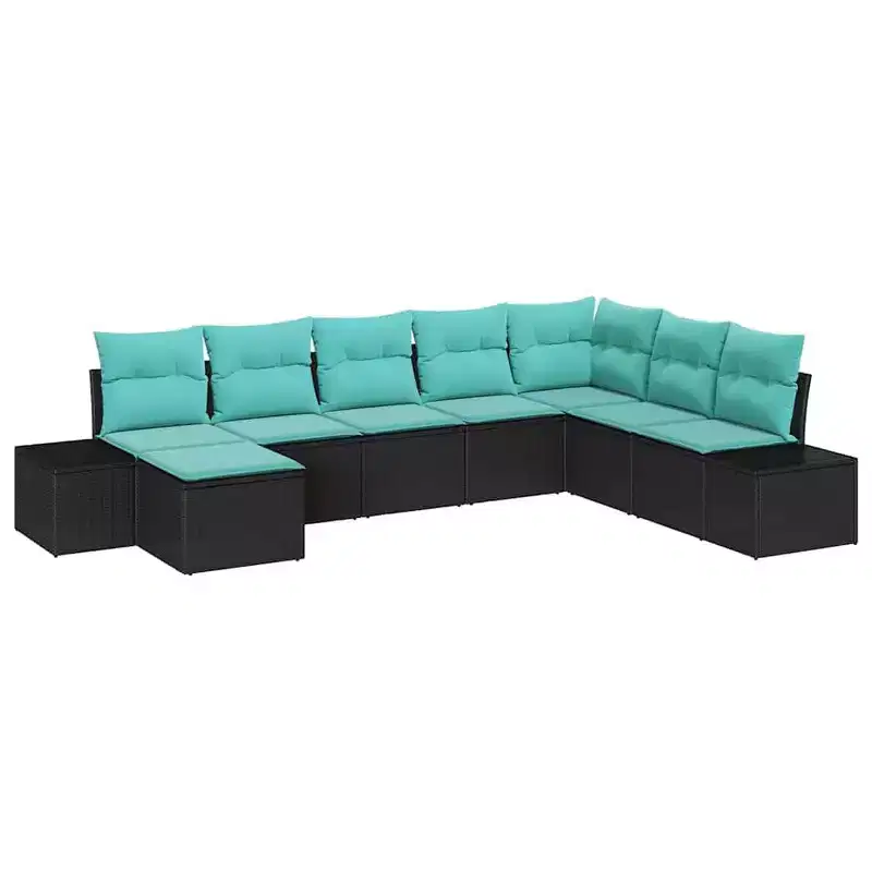 vidaXL Garden Sofa Set with Cushion 8 pcs Brown Poly rattan