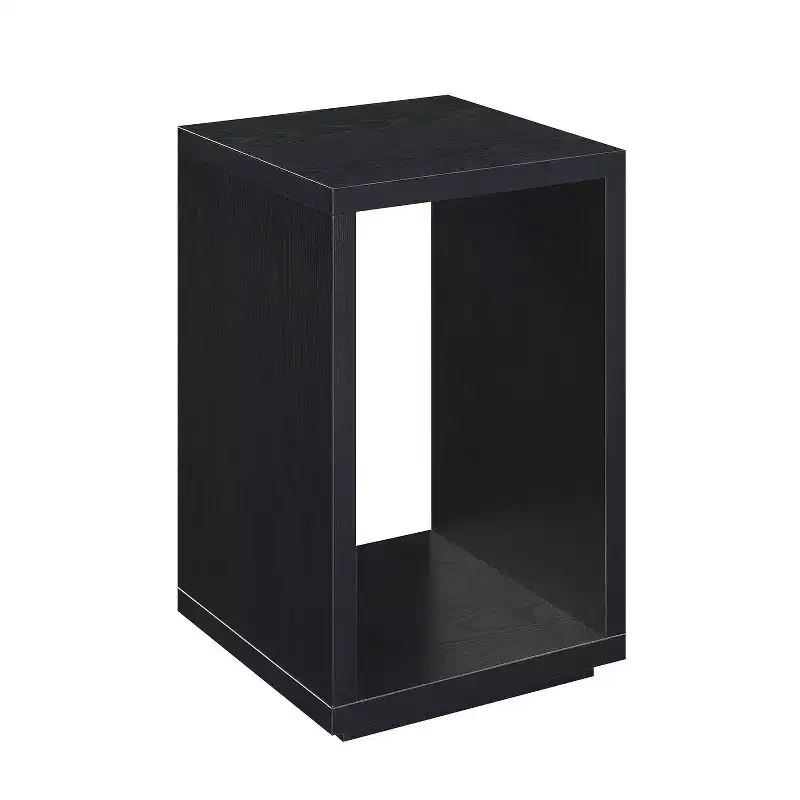 HomeStock 26 in.H Black Color Rectangle Wood Table Top End Table 1 -piece