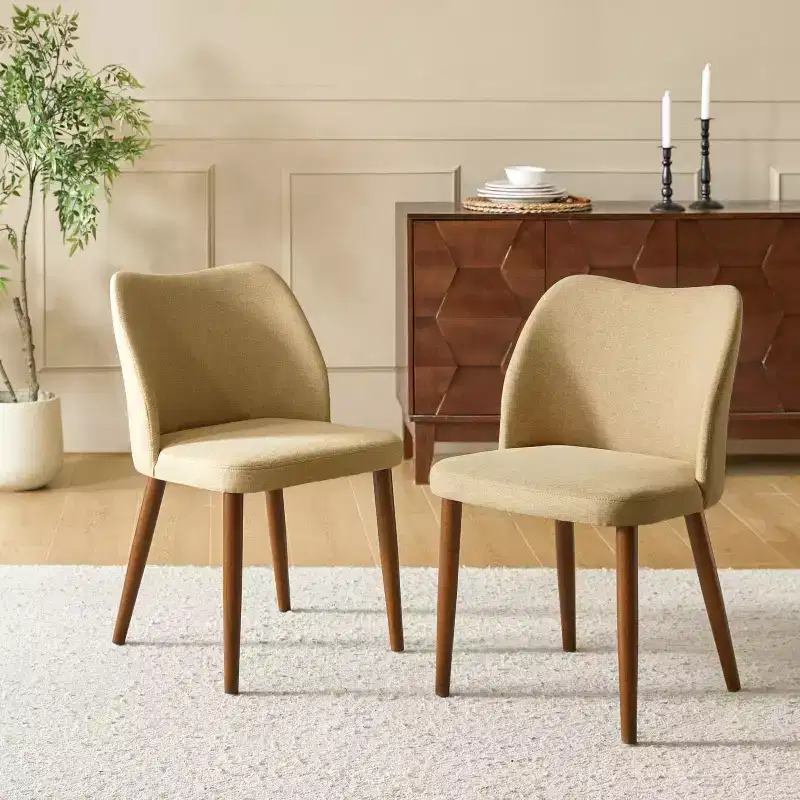 Elisa Mid-century Modern Upholstered Dining Chair Set of 2| ART OF LIVING DESIGNS