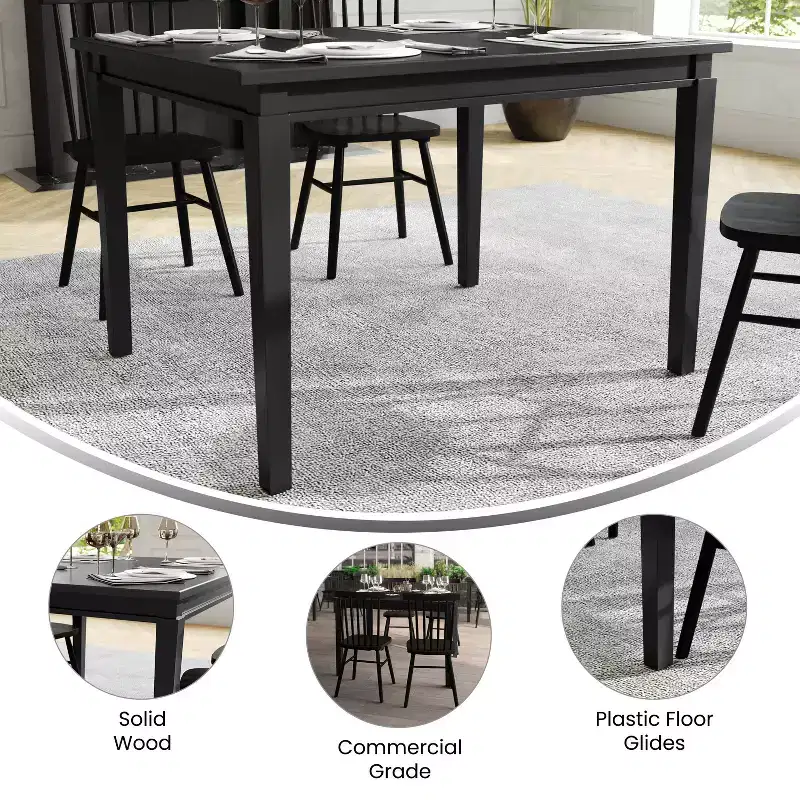 Merrick Lane Wooden Dining Table with Tapered Legs