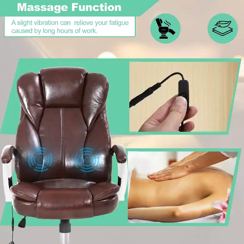 BestMassage Office Chair Executive Chair with PU Leather High Back Desk Chair