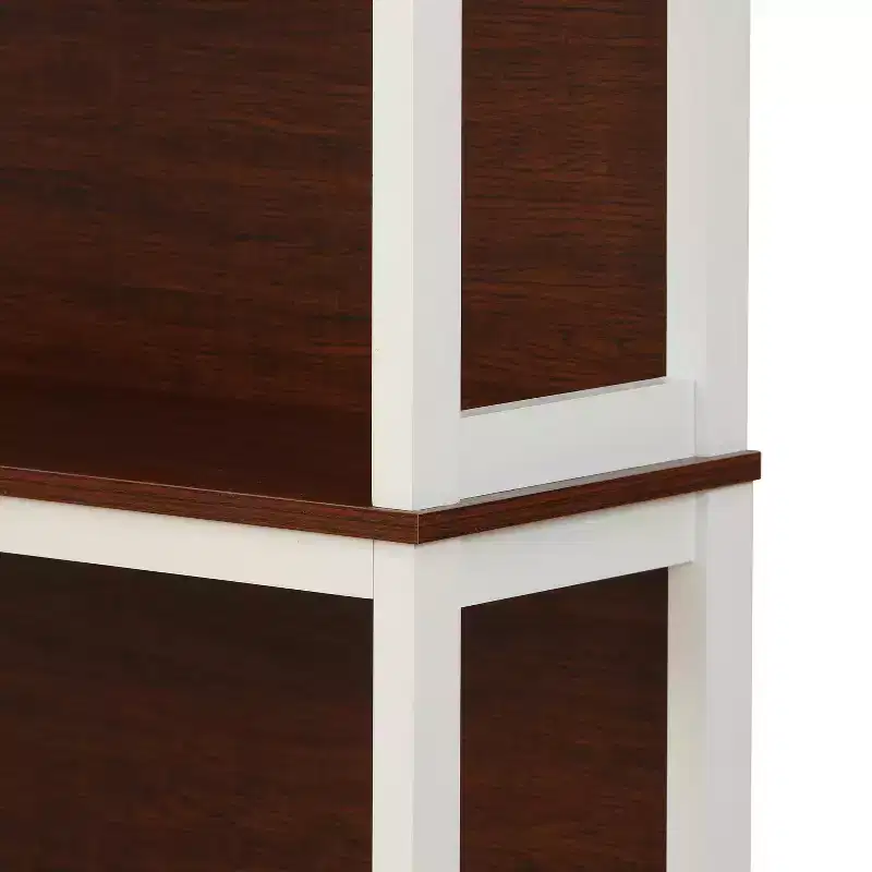 LuxenHome 4-Shelf 59.5 H x 31.38 W Cherry and White Manufactured Wood Bookcase Brown