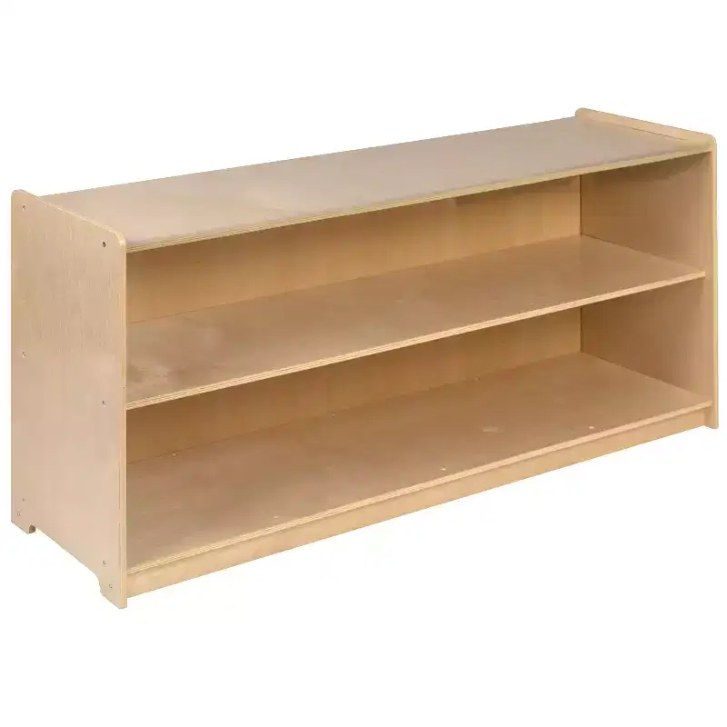 Flash Furniture Wooden School Classroom Storage Cabinet for Commercial or Home Use - Safe, Kid Friendly Design (Natural)