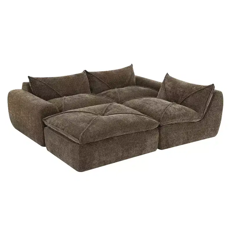 Whisen 116 Modular 4-Seat Sofa Bed, Spacious Foam Filled, Elderly/Baby Safe, No Assembly, Free Combination