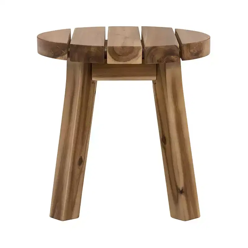 Round Solid Wood Side Table D16x16