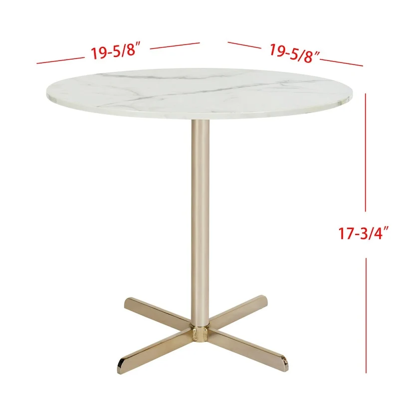 SAFAVIEH Peggy White/ Brass Round Side Table - 19.6 x 19.6 x 17.8 - 20Wx20Dx18H