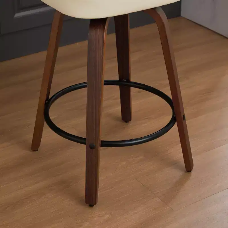 CLIHOME 3 Pieces Counter Height Bar Stools - 26 Rattan Counter Height Stools With Cane Back and Upholstered Seat