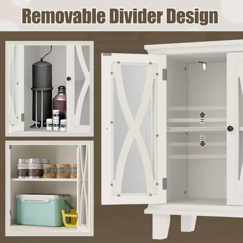 Farmhouse Wood Aquarium Stand with Power Outlets and Adjustable Shelves