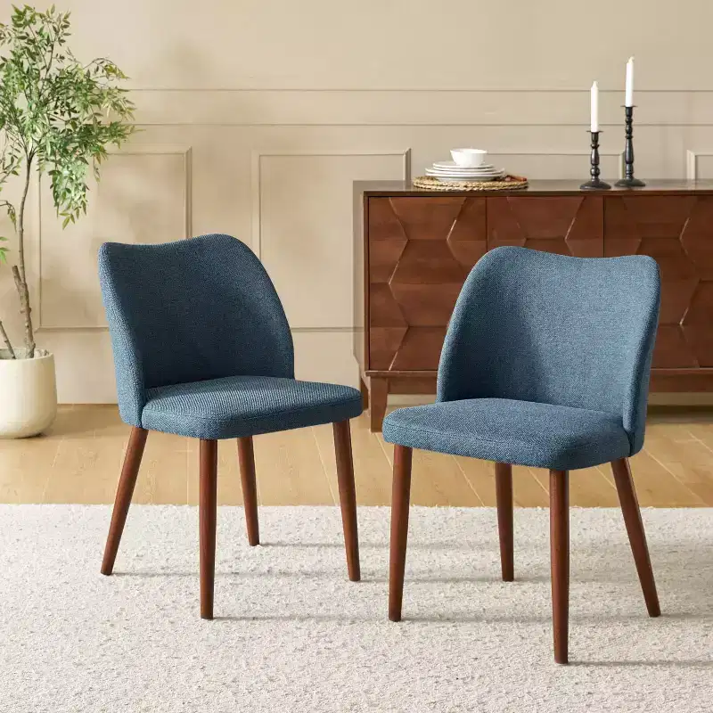 Elisa Mid-century Modern Upholstered Dining Chair Set of 2| ART OF LIVING DESIGNS