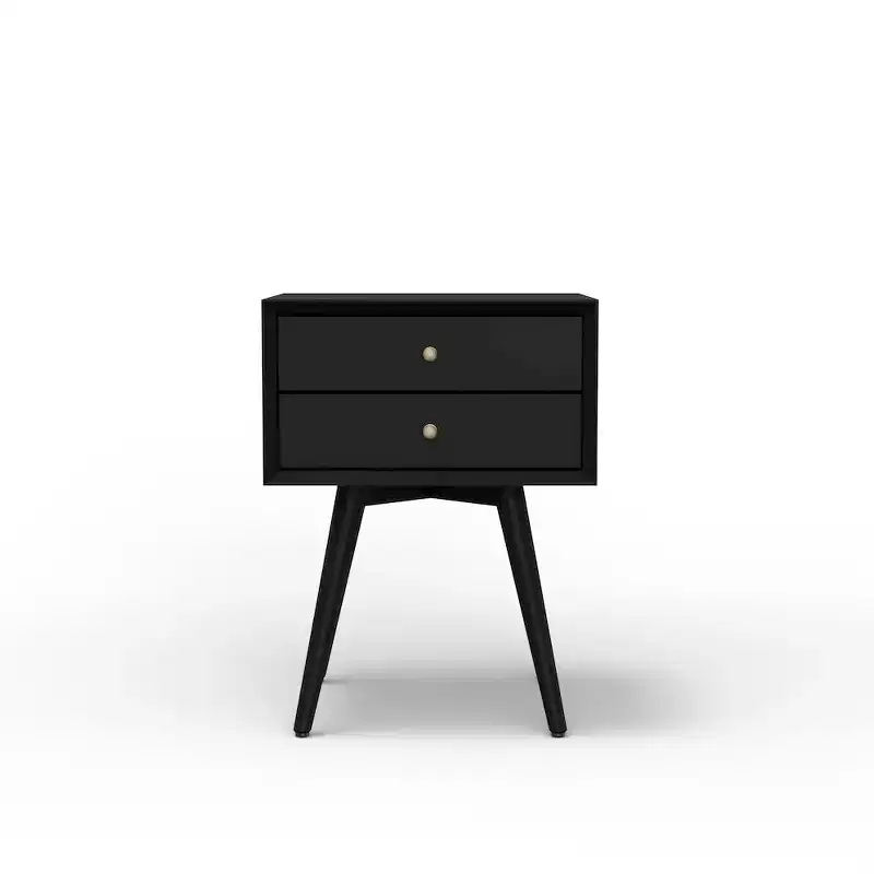 Alpine Furniture,Flynn Small Nightstand, Black